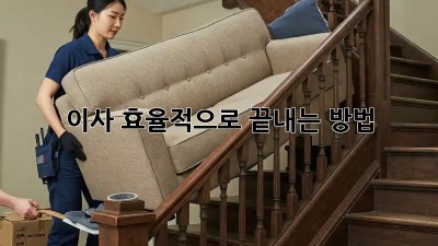 이사, 효율적으로 끝내는 방법!