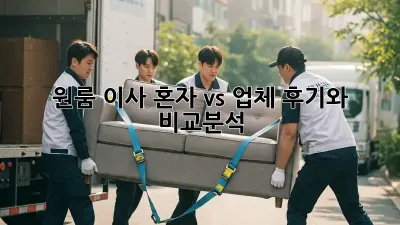 원룸 이사, 혼자 vs 업체? 후기와 비교분석!